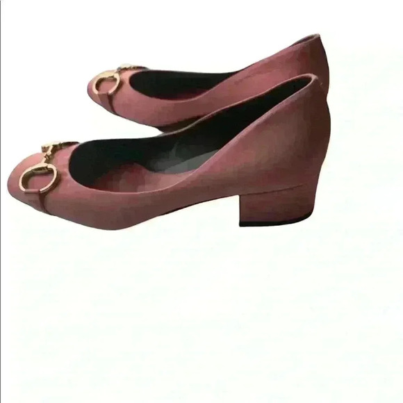 Gucci Pink Satin Horsebit block Heel Pump Sz 5.5 - Picture 1 of 6